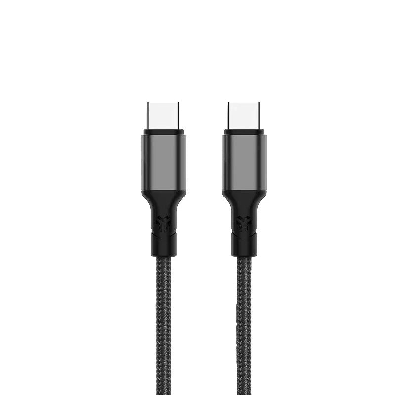Aspor USB-C إلى USB-C محول كابل سبور موديل AC-21 طول 2 متر - أسود - سلك شحن تايب سي - طول 2 متر - كفالة 12 شهر