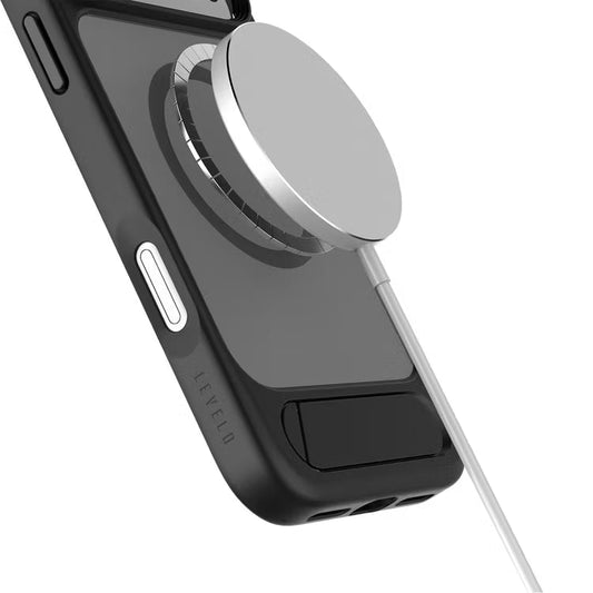Levelo Matteo Case With Bottom Stand Grip For iPhone 17 Pro Max 17 Pro / 17 Pro Max - كفر حماية عالية - ليفيلو - ايفون 17 بروماكس / 17 برو - ماق سيف - ستاند