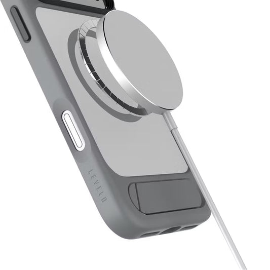 Levelo Matteo Case With Bottom Stand Grip For iPhone 17 Pro Max 17 Pro / 17 Pro Max - كفر حماية عالية - ليفيلو - ايفون 17 بروماكس / 17 برو - ماق سيف - ستاند