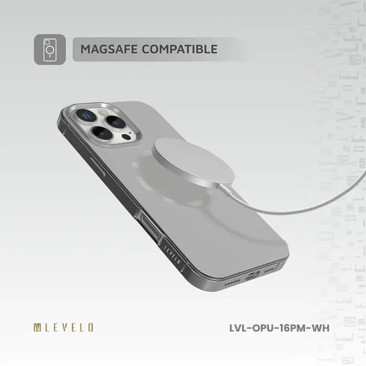 Levelo Fiora MagSafe Liquid Silicone Case With Pattern For iPhone17 Pro / 17 Pro Max - كفر حماية عالية - ليفلو - ماق سيف