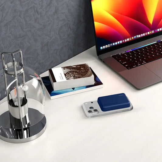 Porodo 10000mAh MagSafe Power Bank Blue - بطارية متنقلة ماغ سيف + 1 منفذ تايب سي - سعة 10000 ملي أمبير - كفالة 24 شهر