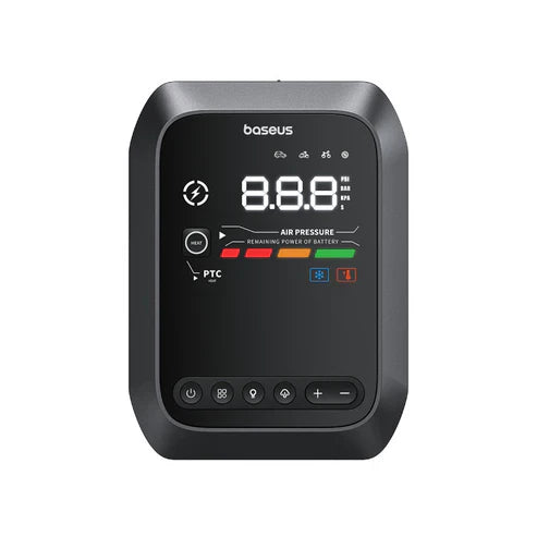 Baseus Super Energy 4-in-1 Car Jump Starter 1200A – Black - محول طاقة لبطارية السيارة - 4 في 1 - بيسوس - بطارية بسعة 3000 ميللي امبير - ضاغط هواء للتاير + اضاءة ليد - كفالة 12 شهر