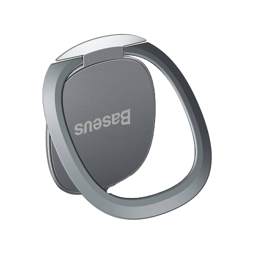 حامل حلقة الهاتف غير المرئي من Baseus - فضي [B] - خاتم مسكة + ستاند - بيسوس 