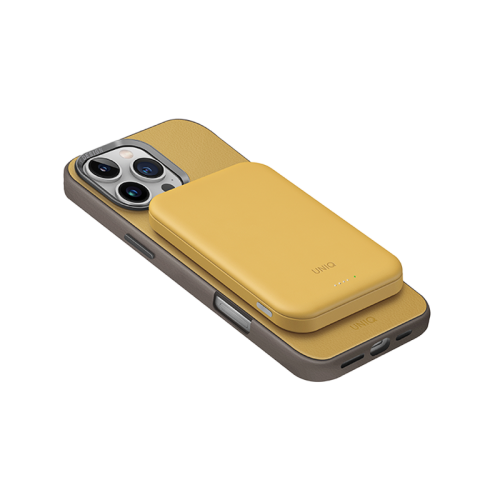 Uniq Lyden Lexa MagSafe USB-C PD 5000mAh Power Bank - Canary Yellow - بطارية متنقلة - ماغ سيف - يونيك - قوه 20 واط - سعة 5000 ملي امبير - كفالة 12 شهر