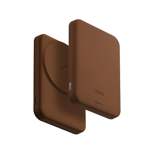 Uniq Lyden Lexa MagSafe USB-C PD 5000mAh Power Bank - Caramel - بطارية متنقلة - ماغ سيف - يونيك - قوه 20 واط - سعة 5000 ملي امبير - كفالة 12 شهر