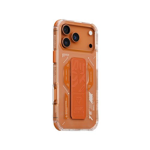 SkinArma Helio MagSafe Case With Grip Stand for iPhone 17 Pro / 17 Pro Max - Orange - سكين أرما كفر - سلسلة ايفون 17 - ماغ سيف - مسكة وستاند مغناطيس