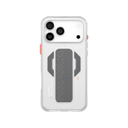 SkinArma Haxa MagSafe Case With Grip Stand for iPhone  17 Pro / 17 Pro Max - Clear - سكين أرما كفر - سلسلة ايفون 17 - ماغ سيف - مسكة وستاند مغناطيس
