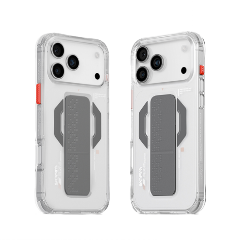 SkinArma Haxa MagSafe Case With Grip Stand for iPhone  17 Pro / 17 Pro Max - Clear - سكين أرما كفر - سلسلة ايفون 17 - ماغ سيف - مسكة وستاند مغناطيس
