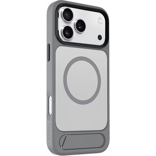 Levelo Matteo Case With Bottom Stand Grip For iPhone 17 Pro Max 17 Pro / 17 Pro Max - كفر حماية عالية - ليفيلو - ايفون 17 بروماكس / 17 برو - ماق سيف - ستاند