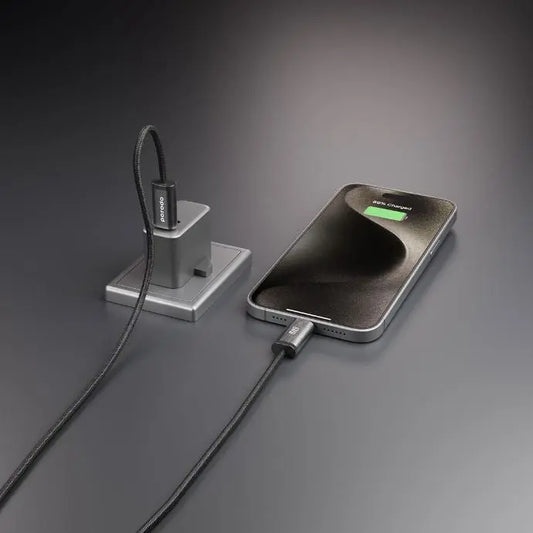 Porodo Woven 60W Type-C to Type-C Cable 1.2M - Black -  سلك شحن - بورودو - تايب سي الي  تايب سي - طول 1.2 متر - كفالة 12 شهر