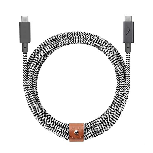 Native Union Belt Cable Pro 240W (USB-C to USB-C) - Zebra - سلك شحن تايب سي - نيتف يونيون - قوة 240 - مقاوم للقطع - 2.4 متر - كفالة 12 شهر