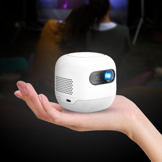 Powerology Mini Beam Portable Projector with Up to 200 Inches Screen Size, 8700mAh Battery Capacity, Up to 3 Hours Working Time - بروجكتور متنقل - ميني - بطارية تدوم حتى 3 ساعات - كفالة 12 شهر